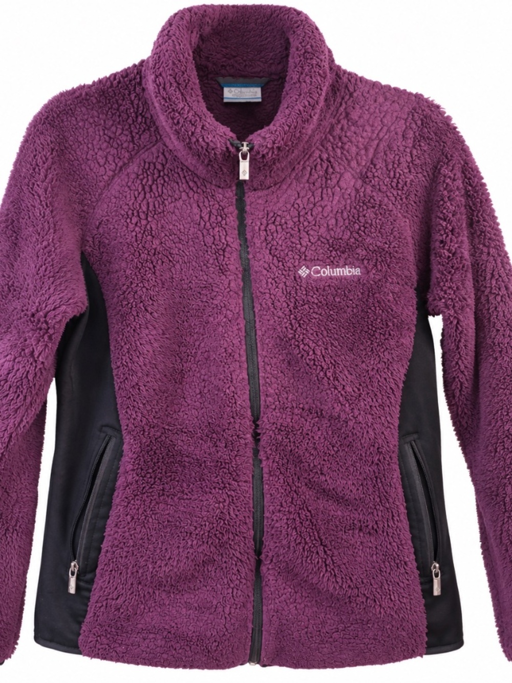 Columbia - Grape Sherpa Fleece Full-Zip Jacket Black Panels - Size L